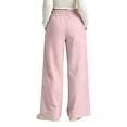 thumbnail image 3 of Likimi Pants Women High Waisted Wide Leg Elastic Waistband Solid Color Loose Fit Elegant Casual Comfort Trousers With Pockets Pink Size S, 3 of 6