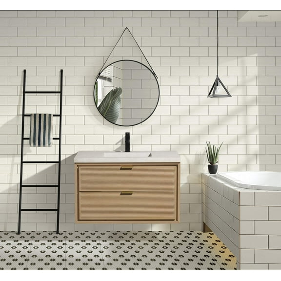 Hermosa 36" Floating Bathroom Vanity Oak