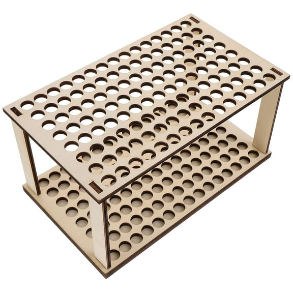 HOMEMAXS Wooden Storage Rack for Brushes and Painting Supplies with Beige Color and Durable Craftsmanship