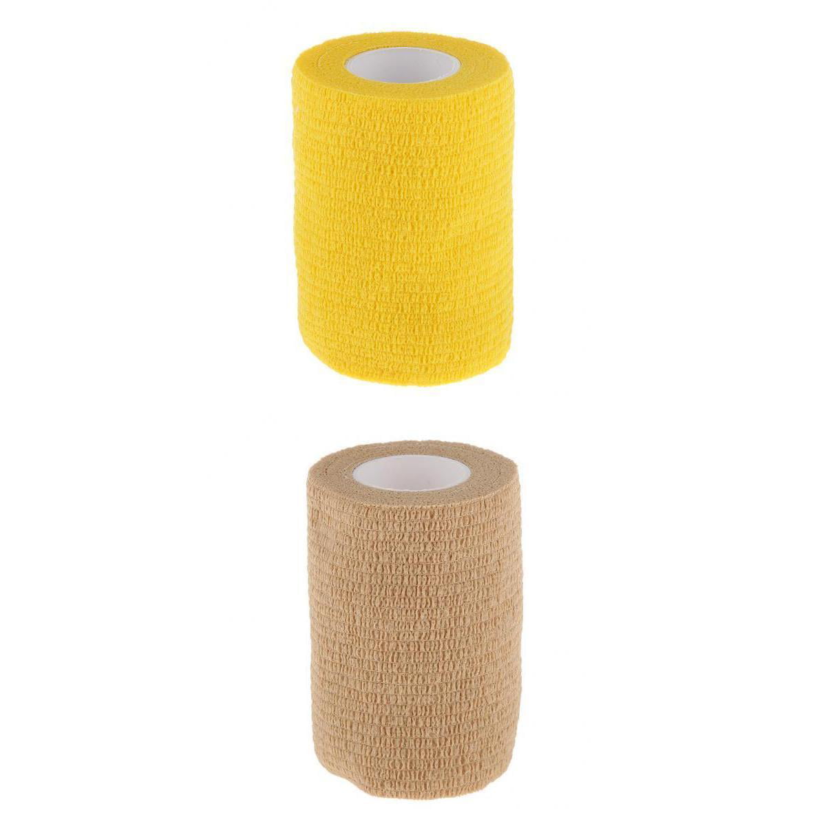 2 Rolls of Yellow Cohesive Gauze Tape Pro Quality 1.5" x 30' 