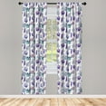 thumbnail image 3 of Ambesonne Floral Curtains, Botany Plants Watercolor, Pair of 28"x95", Lavender Plum Jade Green, 3 of 5