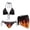 Flame, variant on Women’s Halter Bikini Sets 3 Piece Hunting Tree Leaves Print Triangle Swimwear with Short Beach Cover Up Skirt Retro Style Swimsuit Set for Ladies