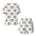 thumbnail image 5 of Naloa Indian Elephant Women's Short-Sleeved Pajama Set, Loungewear, Summer pajamas, Breathable Cozy - Medium, 5 of 9