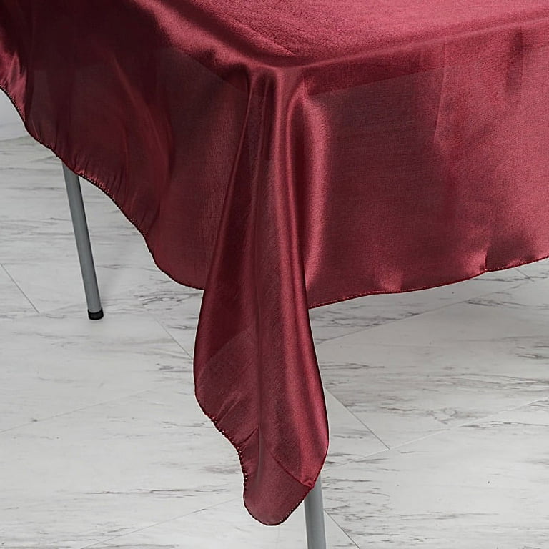 CV Linens 40 yds Satin Fabric Roll - Burgundy, Red Satin Fabric