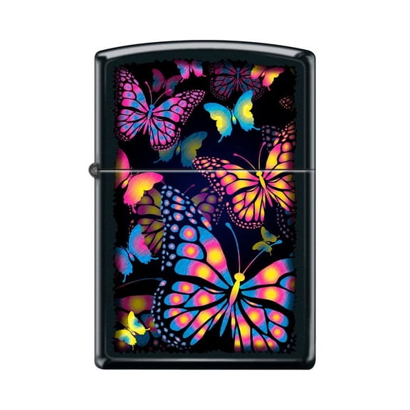 Zippo Lighter-Butterflies Black Matte Windproof Lighter #Z5467