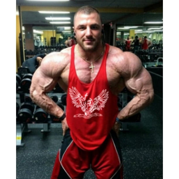 Mens Knit Gym Vest Racerback Bodybuilding Muscle Stringer Plain Tank Top  Fitness