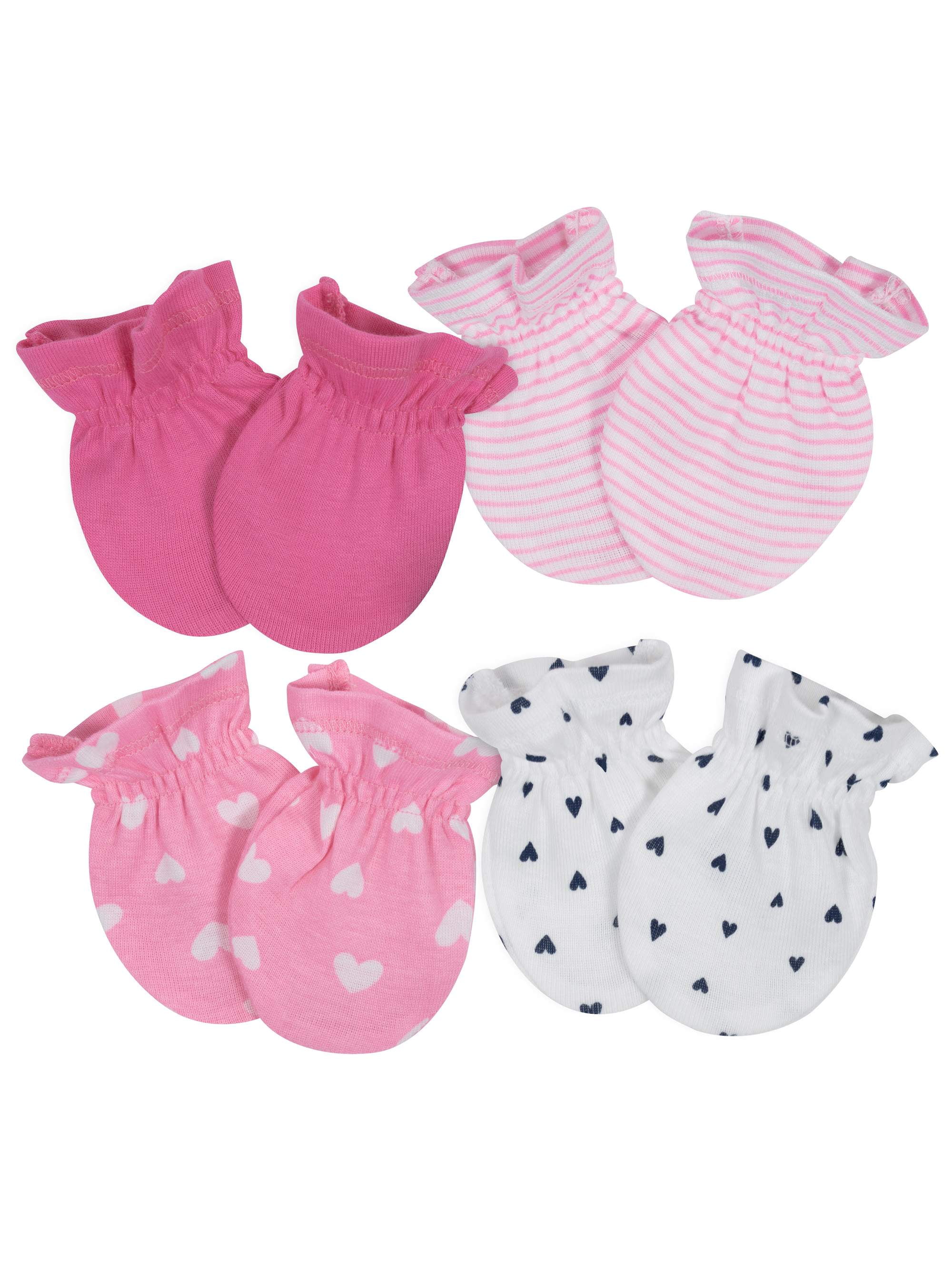 Gerber Baby Girl Mittens Set, 4Pack