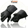 thumbnail image 6 of Milwaukee Leather SH857 Men's Long Cuff Thermal Lined USA Deerskin Black Leather Gauntlet Motorcycle Gloves 3X-Large, 6 of 7