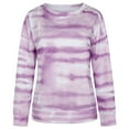 thumbnail image 3 of POROPL Sweatshirt for Women Plus Size Long Sleeve Crew Neck Sweatshirt Tie-Dye Gradient Printed Tie Pullover Tops Purple Size S-5XL, 3 of 7