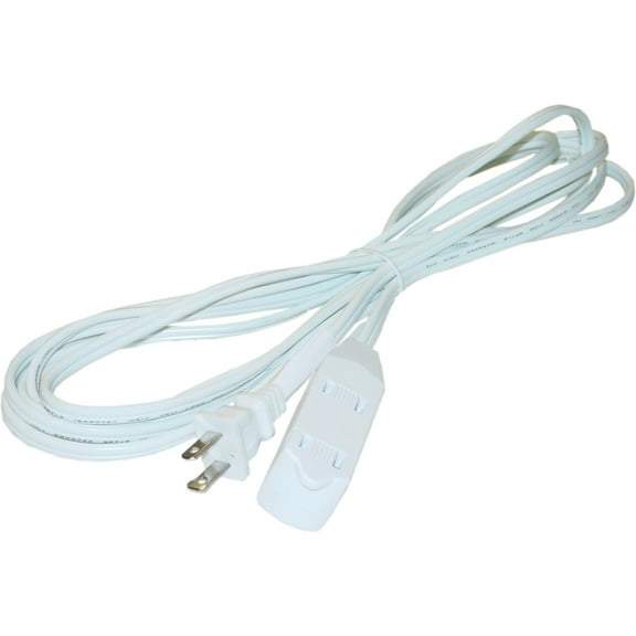 CableWholesale 6ft 3 Outlet Power Extension Cord, UL/CSA White 16/2