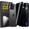 thumbnail image 1 of REJODA-[4 Pack] 2 Pack Privacy Screen Protector for iPhone 16 Pro Max with 2 Pack Camera Lens Protector, 9H Hardness Tempered Glass Screen Protector, Anti Spy Anti Peeping, 1 of 4