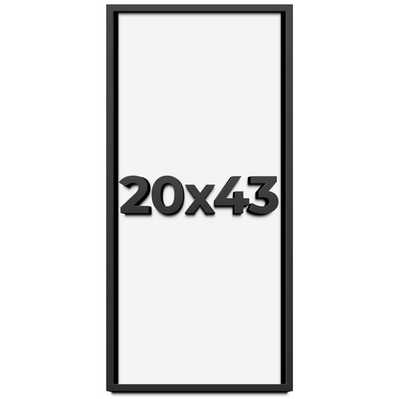 20x43 Shadow Box Frame Black | 1 inches Deep Real Wood Contemporary Shadowbox Display Frame | UV