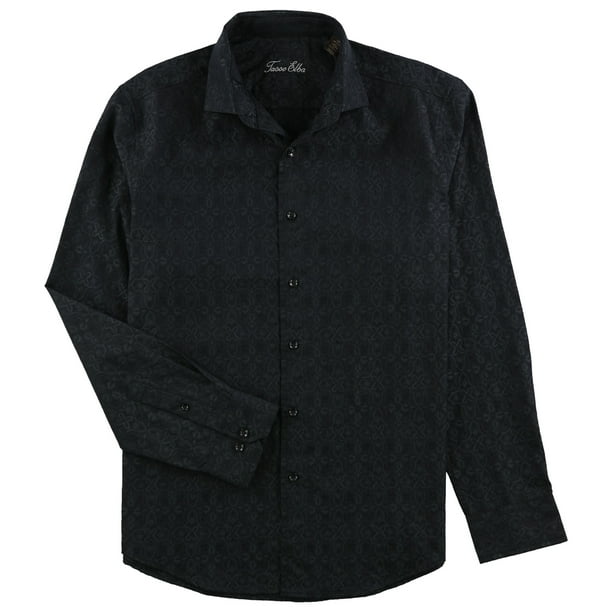 Camiseta Tasso Elba Botones para Hombre Negro Grande