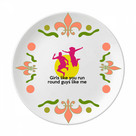 

English Classic Emotional Lyrics Girl Flower Ceramics Plate Tableware Dinner Dish