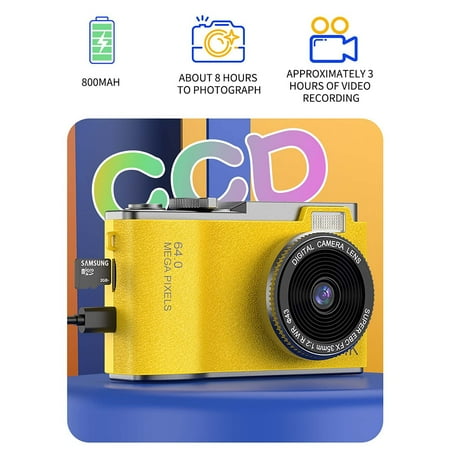 Digital Camera for Gift High Definition Digital Camera For Students To Learn Mini Front And Rear Camera Shooting Without Card Digital Camera for Gift High Definition Digital Camera For Students To Learn Mini Front And Rear Camera Shooting Without Card