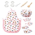 thumbnail image 2 of Juego de hornear para niños con delantal, sombrero , de horno para niños, cocina, juego de simulación, pastel Patrón de pastel-13 piezas perfke Conjunto de delantal y gorro de cocinero para niños, 2 of 8