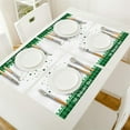 thumbnail image 3 of St Paddy''s Leprechaun Placemats Set of 6 Cotton Linen Place Mats Green Clover Dinner Mat Easy Clean Resistant Holiday Table Decor Machine Washable, 3 of 6