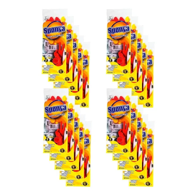 Pack Kit 20 Pares Guantes Limpieza Sponya Doble Resistencia