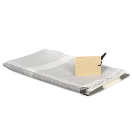 Burberry Silk Scarf - Burberry Lightweight Check Wool and Silk Scarf | Pale Gray