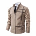 thumbnail image 3 of Maoxin Mens Tops Men's Casual Winter Standing Collar Long Sleeved Hooded Zipper Jacket Long Sleeve Hoodless Casual Outwear Jackets White 3XL, 3 of 7