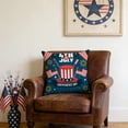 thumbnail image 2 of Boovnll 4th of July Pillow Covers 18x18 Inch Red White Blue Linen Patriotic Pillow Covers for Independence Day Memorial Day Home Sofa Couch Bed Decor, 4th of July Decorations, 2 of 7