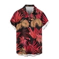 thumbnail image 5 of LEKWK Hawaiian Shirts for Men Beach Button Down Casual Shirts Short Sleeve Collared Lightweight Print Tops Loose Fit Beach Resort Vacation Wear Red S, 5 of 6