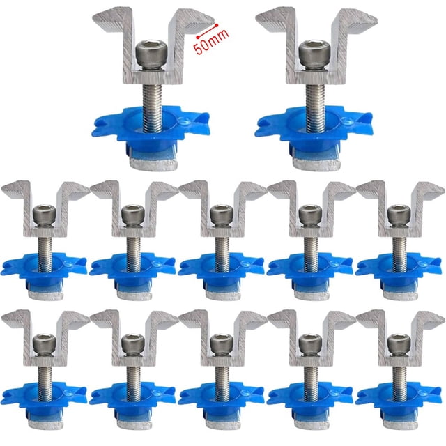 12X Solar Panel Bracket Clamps Module Clamp Solar Panel Holder for Mounting Rail