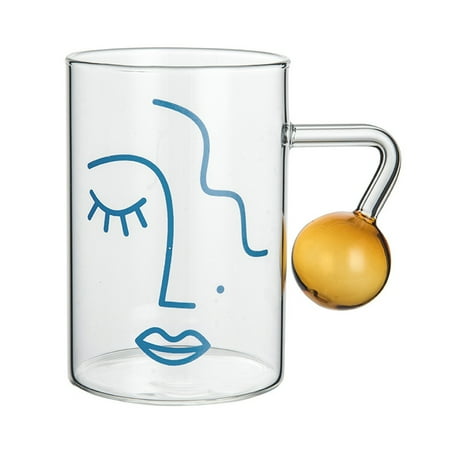 

Glass Cup Fashion Creative Portable Creative Transparent Drink Bottle with Handle for Home