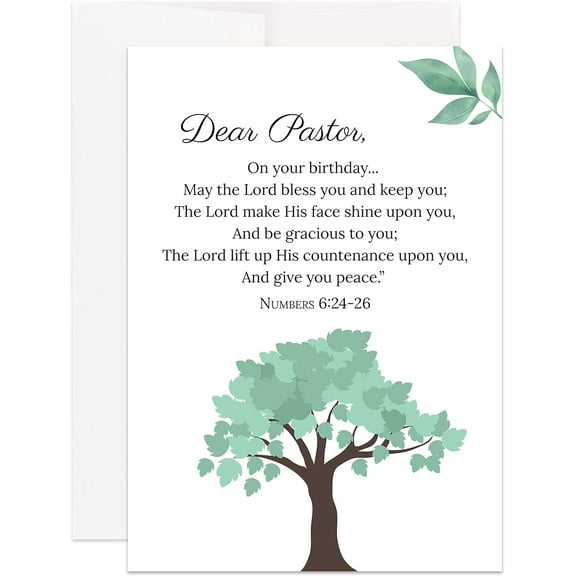 Christian Pastor Birthday Card | Christian Birthday Card for Pastor (Numbers 6:24-26)