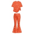 thumbnail image 3 of Tiijoy Big Girls Fashion Outfits Sequins Print Short Sleeve T-Shirt Flare Pants Set, Sizes 8-9, 3 of 3