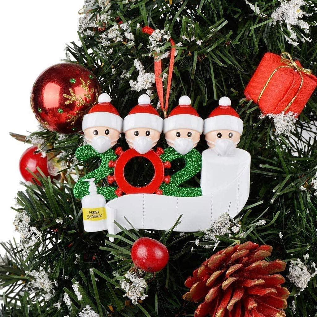 2020 Christmas Tree Hanging Ornaments Quarantine Mask Toilet Paper Family Gifts 