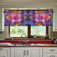 thumbnail image 3 of Yayeee Kitchen Curtains Tier Set of 2 Light Filtering 57"x24" Over Sink Window Panels, Large Purple Flowers, 3 of 7