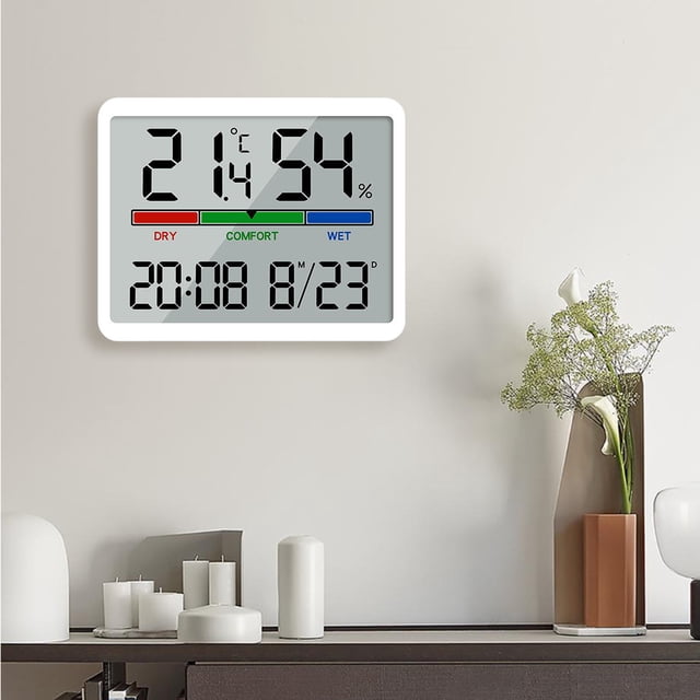 NARABB Colorful Large Screen Display Electronic Clock Alarm Configuration Digital Clock,, Date, Temperature And Humidity Same Screen HD Display