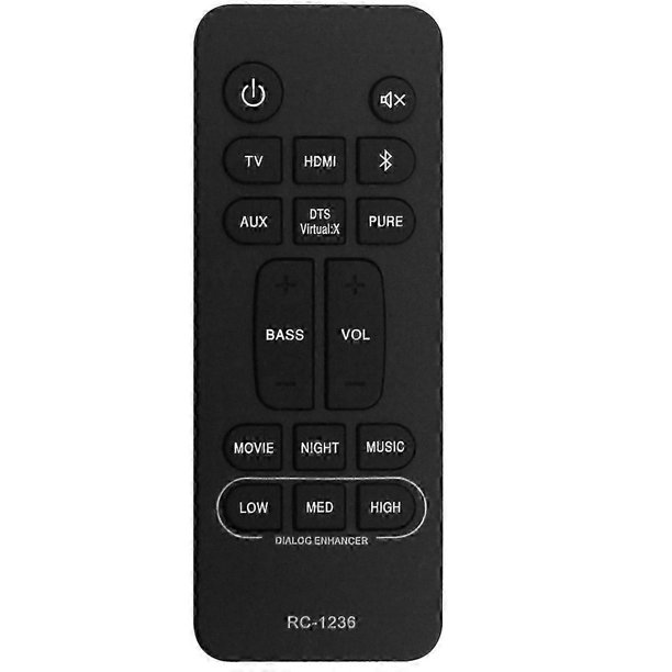 Replace RC-1236 Remote Control for Denon Home Theater Sound Bar System RC1236 DHT-S216 DHTS216 DHT-S