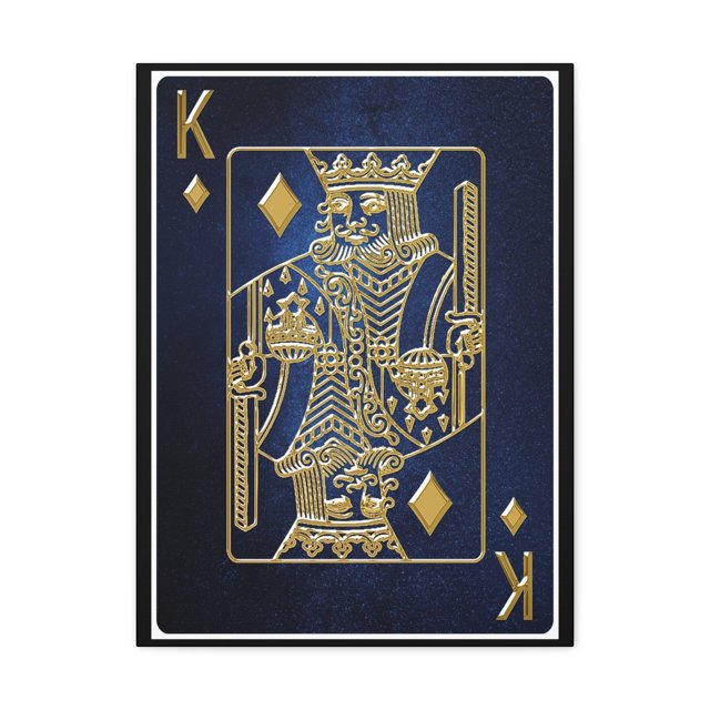 King Of Diamonds Space Background Playing Card Canvas Wall Art for Home Decor Ready-to-Hang