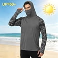thumbnail image 3 of BRANROY Long Sleeve Shirts for Men - UPF 50+ Sun Protection Hoodie Camo Print Lightweight Fishing Hiking Outdoor Top,Black L, 3 of 7
