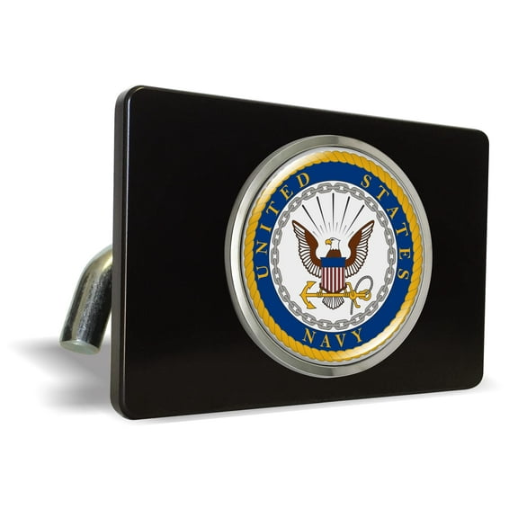 Officially Licensed U.S. Navy Metal Tow Hitch Cover with Chrome Emblem