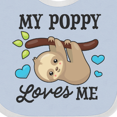 thumbnail image 4 of Inktastic My Poppy Loves Me with Sloth and Hearts Boys or Girls Baby Bib, 4 of 4