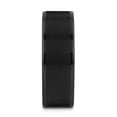 thumbnail image 2 of Matching Rings Set Flat Black Tungsten Ring With Brushed Center Polished Edges, 2 of 8