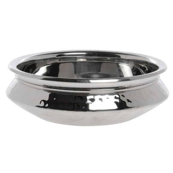 HUBERT Serving Bowl Stainless Steel with Hammered Finish and Liner 5 1/2 qt - 12"Dia x 3 1/2"H