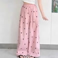 thumbnail image 6 of OGLCCG Girls Wide Leg Pants Loose Fit Elastic Waist Bow Pants Casual Flowy Trousers with Pockets 5-15 Years, 6 of 6