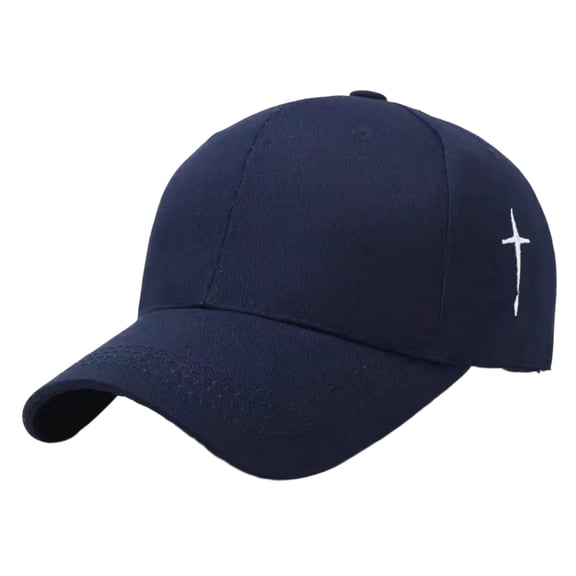 Classic Baseball Cap with Side Cross Embroidery, Unstructured Adjustable Dad Hat, Casual Outdoor Sports Headwear
