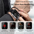 thumbnail image 2 of Smart Watch for Xiaomi Mi Note 10, Fitness Activity Tracker for Men Women Heart Rate Sleep Monitor, Step Counter, 1.91" Full Touch Screen Fitness Tracker Smartwatch - Black, 2 of 5