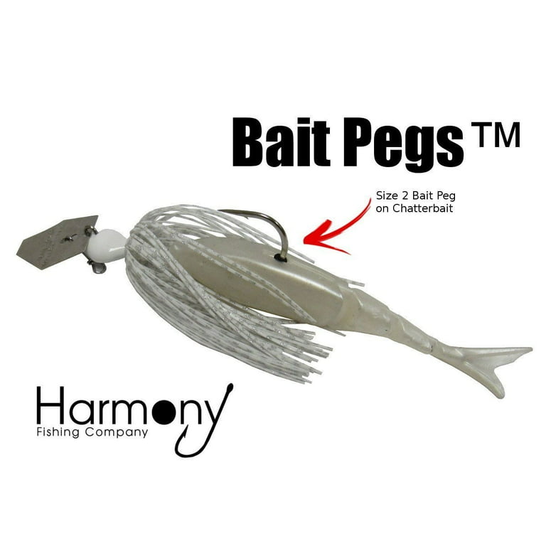 Bait Pegs 100 Pack - Rubber pegs for pegging soft plastic fishing lures to  hooks, jigs, chatterbaits, etc size 1