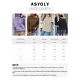 thumbnail image 2 of Asyoly Women Turtleneck Knit Sweater Strapped Cold Shoulder Long Sleeve Pullover Solid Color Jumper Tops, 2 of 4