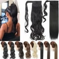 thumbnail image 3 of Benehair Clip in Ponytail Hair Extensions Pocket wrap around Long Thick Hairpiece as Human 18" Curly Natural Black, 3 of 10