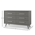 thumbnail image 4 of Child Craft Cranbrook 53" Interlocking 6-Drawer Double Dresser for Nursery or Bedroom, Anti-Tip Kit, Lunar Gray, 4 of 7