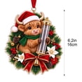 thumbnail image 3 of Cififendec Christmas Money Holder 6.38"×5.91", Santa Hat Highland Cow Holding Clear Wish Tube for Tree Mantel Window Decor, 3 of 6