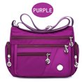 thumbnail image 1 of Bolso de hombro para mujer, con múltiples bolsillos, de gran capacidad, informal, tipo mensajero, morado, 1 of 15