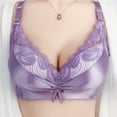 thumbnail image 4 of OSFVNOXV Plus Size Lace Bras for Women Full Coverage Satin Silk Large Bust Solid Color Breathable Everyday Bra First Mothers Day Gift for New Mom ,S-2XL, 4 of 5